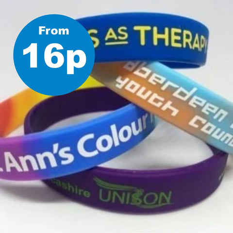 Printed silicone wristbands from 16p each
